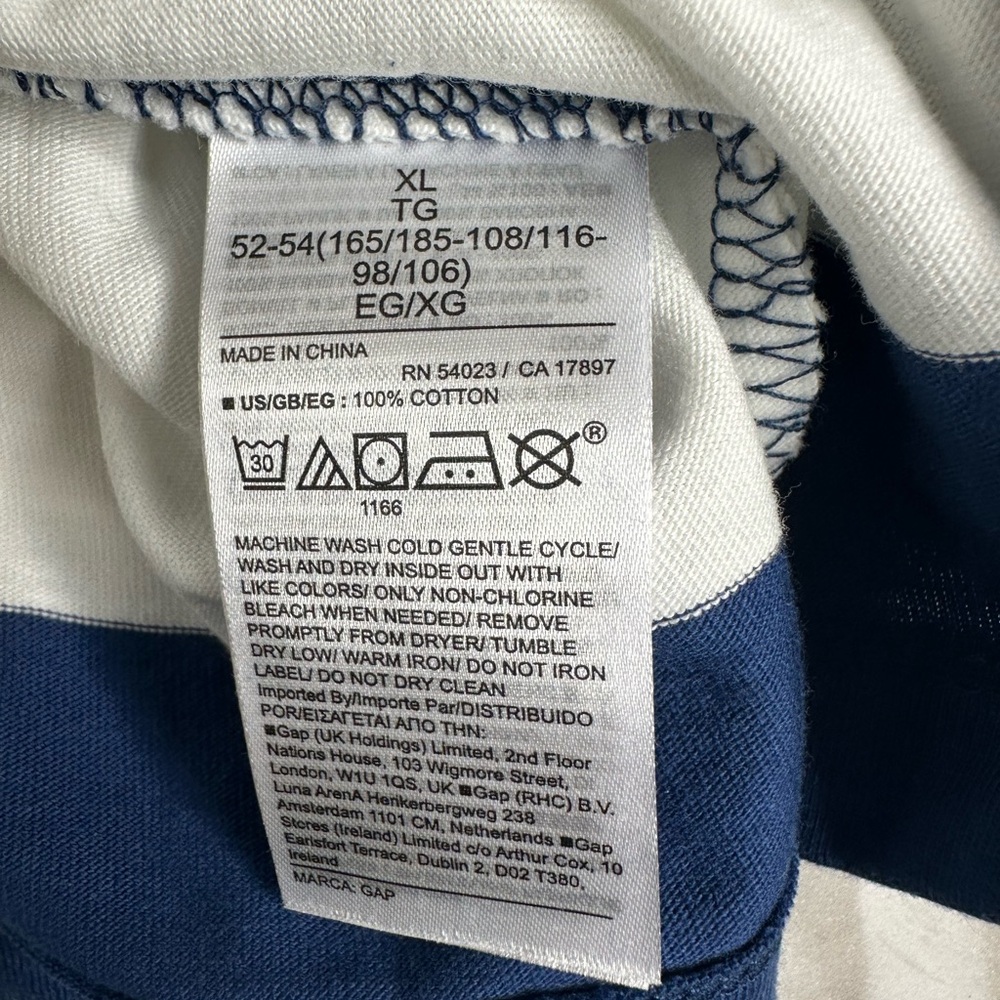 NWOT GAP Blue/Purple Stripe Short Sleeve Pocket Tee XL - Picture 6 of 7